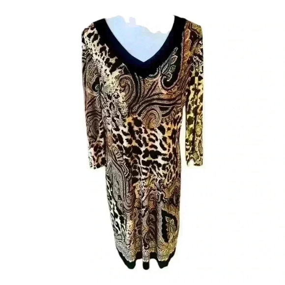 Chicos Ladies dress animal print size (Large) Excellent condition long sleeve. - Picture 1 of 14